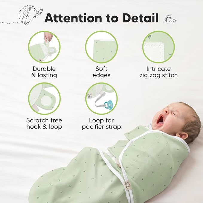 KeaBabies 3-Pack Organic Baby Swaddle Sleep Sacks - Newborn Swaddle Sack, Ergonomic Baby Swaddles 0-3 Months, Swaddles for Newborns,Baby Sleep Sack,Baby Swaddle Blanket Wrap,Baby Essentials (Bunnies)