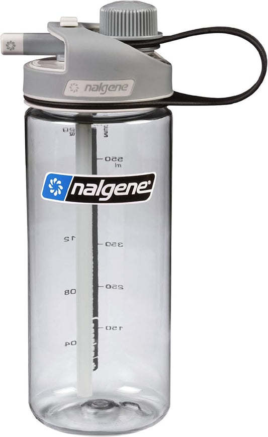 Nalgene Sustain Tritan BPA-Free MultiDrink Water Bottle Made with Material Derived from 50% Plastic Waste, 20 OZ, Clear
