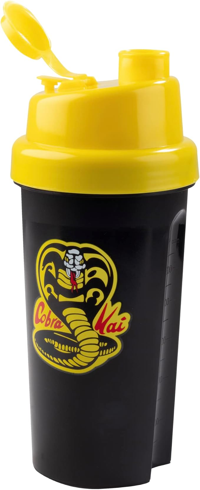 Cobra Kai Shaker Bottle with Blender Mixer Ball, 25oz - Blend Protein Powder, Sports Drinks, Shakes, Smoothies & More - Officially Licensed - Season 6 Karate Kid Gift for Kids, Teens, Adults