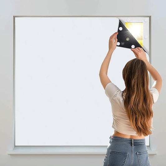 Portable Blackout Shades 100% Blackout Curtains for Bedroom Small Window Curtains No Light Kitchen Windows Insulated for Nursery for Baby Travel Curtain,White,56" W x 80" L,1 Panel