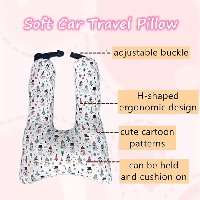 Car Travel Pillow for Kids Adults Soft Neck Pillow Head and Body Support Pillow Breathable Seat Pillow Car Aircraft Travel Pillow Neck Support Pillow Cushion for Long Journey Travel Accessories