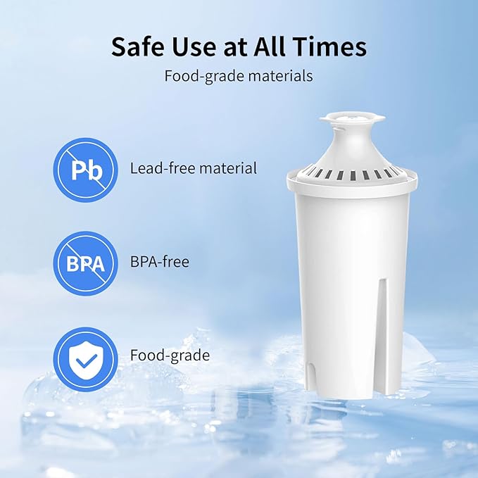 Replacement Filters for All Brita® Pitchers and Dispensers, Fits Brita® Classic OB03, Mavea® 107007, and More, NSF/ANSI 42 Certified, Last Up to 2 Months or 40 Gallons (Pack of 8)