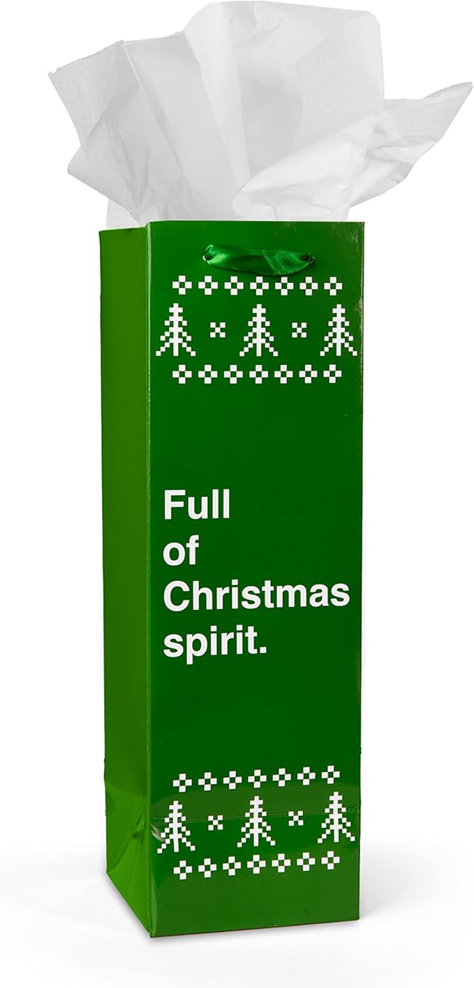 Tipsy Elves Christmas Gift Bags with Included Tissue Paper - Holiday Wine and Bottle Bags - One Size Only - Pack of 6 Bags