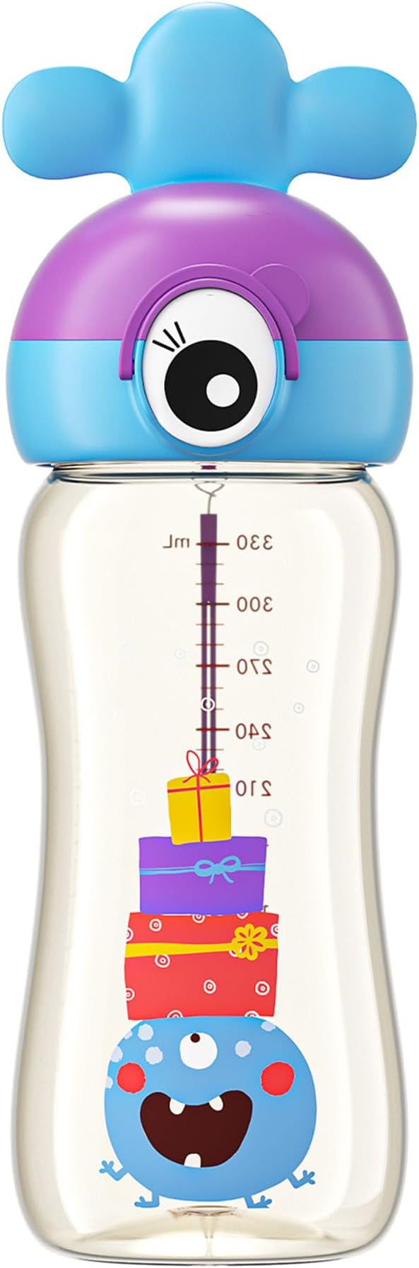 Kids Water Bottle for School or Travel, 11oz Reusable Kids School Water Bottle, Leak-Proof Portable Water Bottle for Girls & Boys, BPA-free (Blue, 1 Pack)