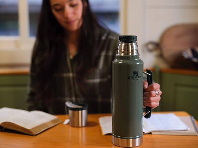 Stanley Classic Vacuum Insulated Wide Mouth Bottle -BPA-Free 18/8 Stainless Steel Thermos for Cold & Hot Beverages