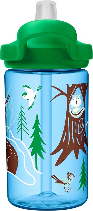 CamelBak Eddy+ 14 oz Kids Water Bottle with Tritan Renew – Straw Top, Leak-Proof When Closed, Hibernating for Winter