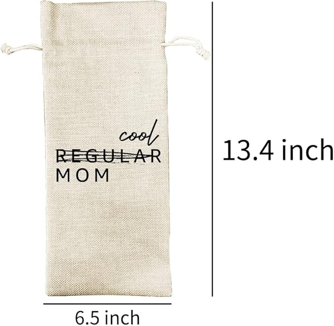 Mothers Day Wine Bag New Mom Gift - Gift from Daughter Son - Funny Wine Bag - Mothers Day Wine Bag- Cool MOM - Funny Gift for Mom - I'm not a Regular mom, I'm a Cool mom (DL084)