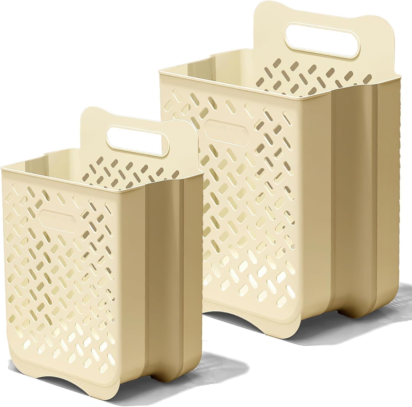 Laundry Basket Hamper,Hanging Wall Collapsible Laundry with Handle,Space-Saving Foldable Storage Dirty Washer Organizer Bin Multi-function Container Waterproof Durable,Set of 2(XL&M)