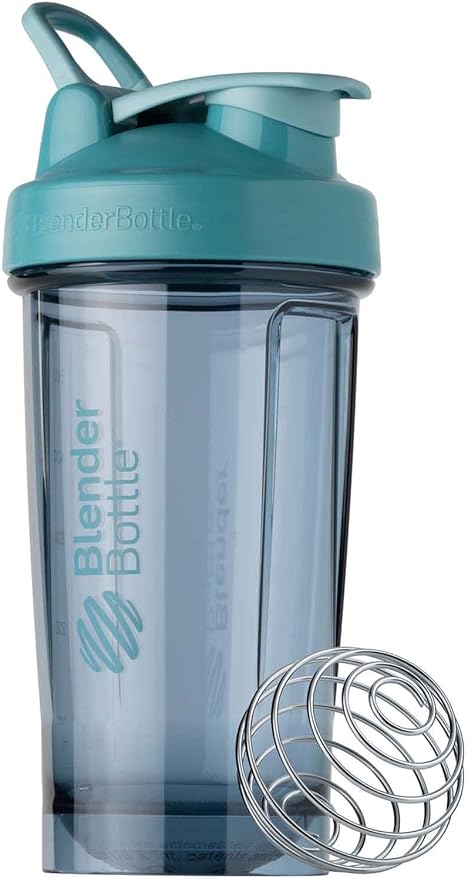 BlenderBottle Shaker Bottle Pro Series Perfect for Protein Shakes and Pre Workout, 24-Ounce, Cerulean Blue