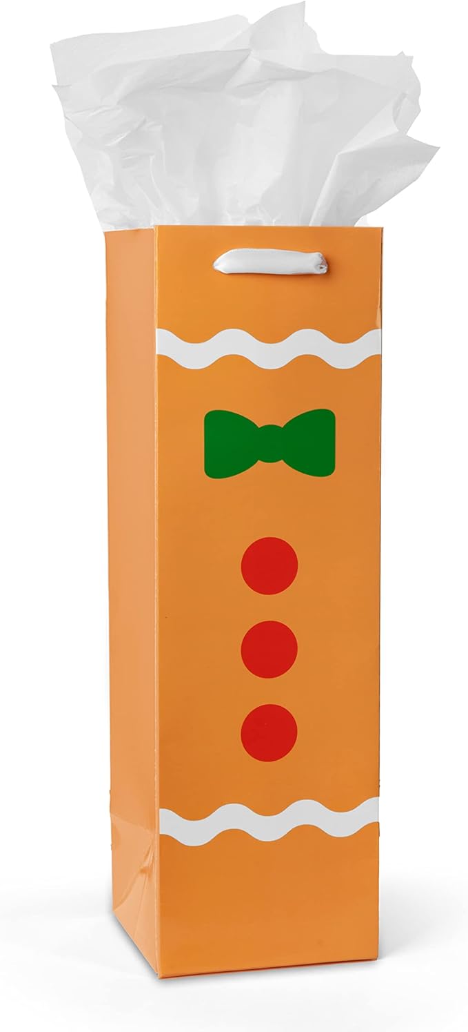 Tipsy Elves Christmas Gift Bags with Included Tissue Paper - Holiday Character Wine and Bottle Bags - One Size Only - Pack of 4 Bags