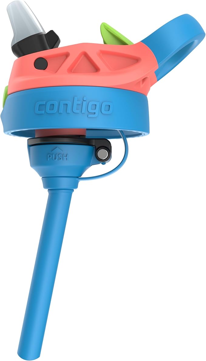 Contigo AUTOSPOUT Water Bottle, 13 oz, Coral Blue/Poppy
