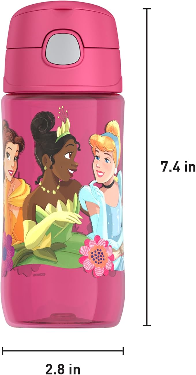 THERMOS FUNTAINER 16 Ounce Plastic Hydration Bottle with Spout, PRINCESS