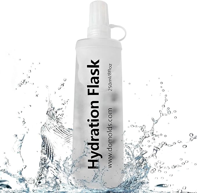 250ML Soft Flask, Running Water Bottle Foldable TPU Hydration Flask for Running Hydration Pack Cycling Hiking Marathon, Clear