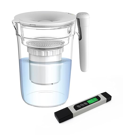 InvisiClean Filtered Water Pitcher with TDS Meter Included - Zero TDS Rated Filter
