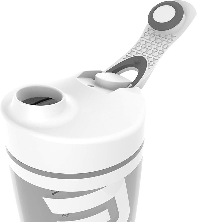 Promixx Original Shaker Bottle (MiiXR Edition) - Battery-powered for Smooth Protein Shakes - BPA Free, 20oz Cup (White/Gray)