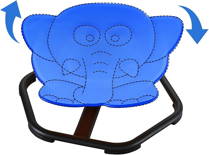 Spinning Chair for Autistic Kids Sit and Spin Chair for Kids Swivel Sensory Chair Elephant Spinning Seat Autism Sensory Chair Items for Sensory Room Training Balance Body Coordination (Deep Blue)