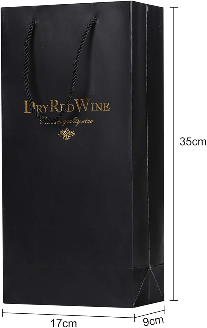 Ibluelover 10Pcs Wine Gift Bags Paper Champagne Carrier Bag Double Wine Bottle Storage Holder Tote Bag with Handle for Christmas Birthday Wedding Anniversary Celebration Party Favors
