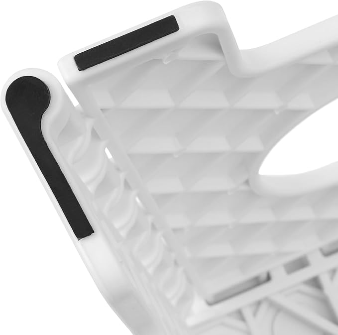 Casafield 11" Folding Step Stool with Handle, White - Portable Collapsible Small Plastic Foot Stool for Kids and Adults - Use in The Kitchen, Bathroom and Bedroom