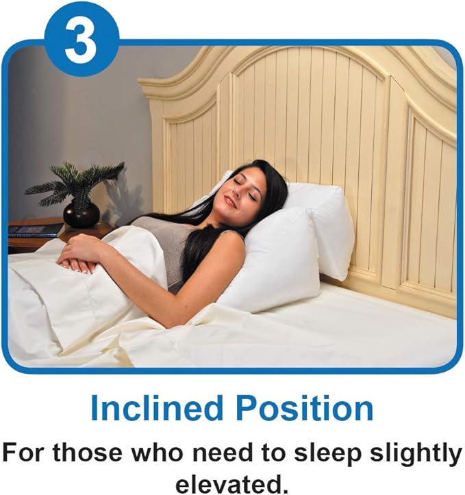 Contour Flip Pillow 10-in-1 Bed Wedge Body Support Pillow, King - White Pillowcase Pillow Protector Cover