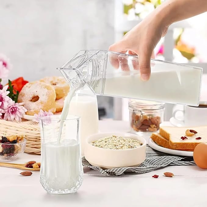 Milk Carton Water Bottles 17oz/500ml Leak Proof Plastic Water Bottle Reusable BPA Free Sports Water Bottle Carton Shaped Juice Milk Bottle for Gym Camping Hiking Travel Sports, Dishwasher Safe(1PCS)