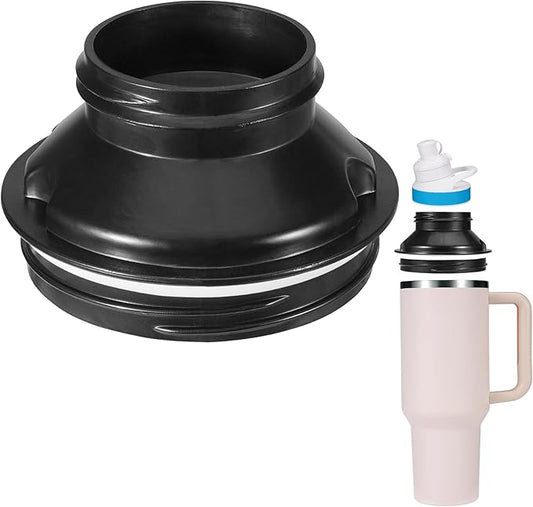 Aobiono Water Bottle Adapter for Stanley 40oz Quencher Tumbler to Cirkul, Lid Cap Converter Accessories, BPA Free Plastic, Food Grade Silicone Gasket Leakproof (Black)