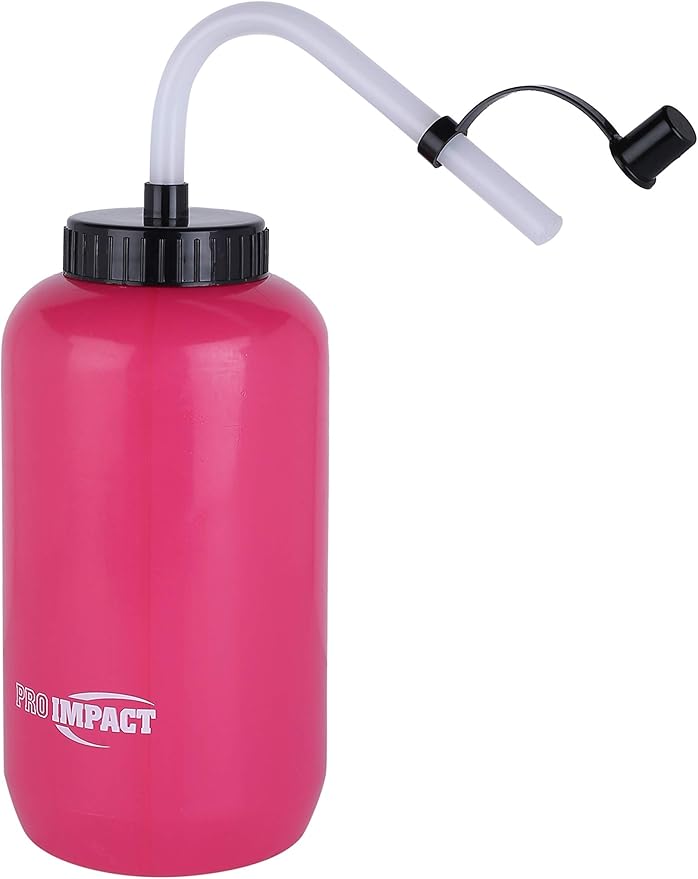 Pro Impact Squeezable Water Bottle Bendable Long Straw - LDPE BPA Free Plastic - Hydration for Baseball Hockey Gym MMA Yoga Boxing Cycling Softball Football Lacrosse (35.5 Oz.)