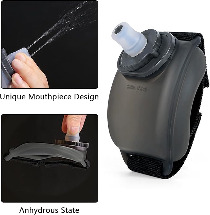 Wesoke Sports Wrist Band Water Bottle, 200ml Running Wrist Water Bottles, Soft Adjustable Gym Wristband Fitness Water Kettle Drinking Bottle for Cycling Climbing Hiking