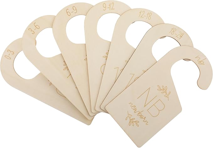 Sibba 7 Pcs Closet Dividers Clothes Organizer Adorable Wooden Holder Size Hanger Double Sided Bracket Drawers Must Haves Boho Nursery Decor Room Decorations Storage Rack