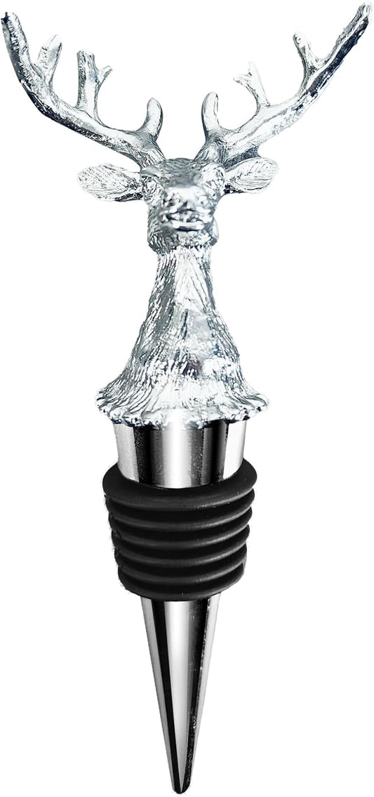 Deer Head Wine Stopper - Unique Rustic Decor Bar Accessory for Wine Preservation, Ideal Wine Lover Gift