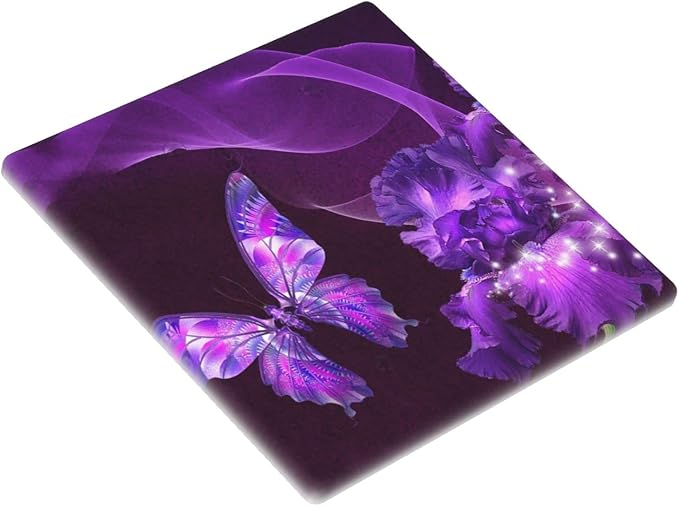Purple Butterfly Flower Double Blank Switch Wall Plate Cover Outlets Decorative 2-Gang for Electrical Girls Room Bathroom Bedroom Home Kitchen Two Receptacle Polycarbonate Power Gear 4.5" x 4.6"