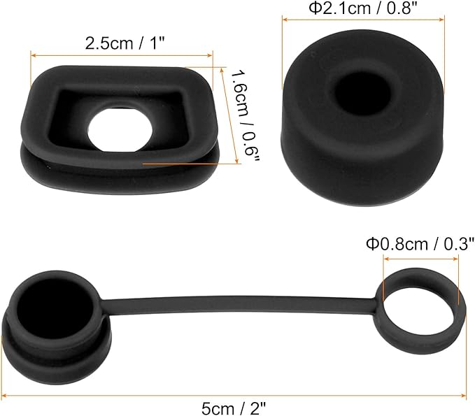 PATIKIL Silicone Spill Stopper for Straw Cup 1.0 40oz/ 30oz, Set of 3 Tumbler Accessories Including 1 Straw Cover Cap, 1 Square Spill Stopper and 1 Round Leak Stopper, Black