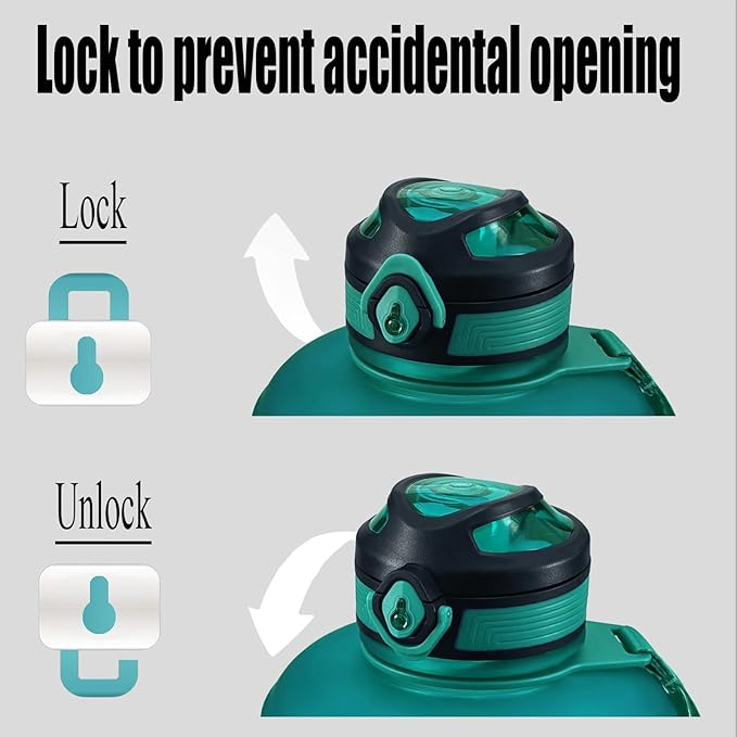 Sports Water Bottle, 63 Oz/1800mL, Leak Proof BPA Free Travel Outdoor For Men Women (Gradient_Cyan)