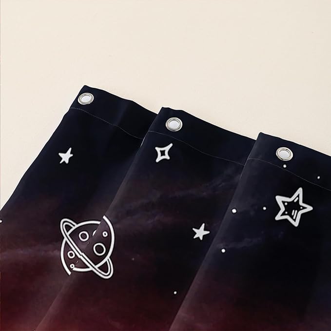 AILONEN Red Truck Shower Curtains,Galaxy Monster Truck Bath Curtains,Monster Jam Polyester Waterproof for Bathroom,72" W*78" H with 12 Plastic Hooks,Red