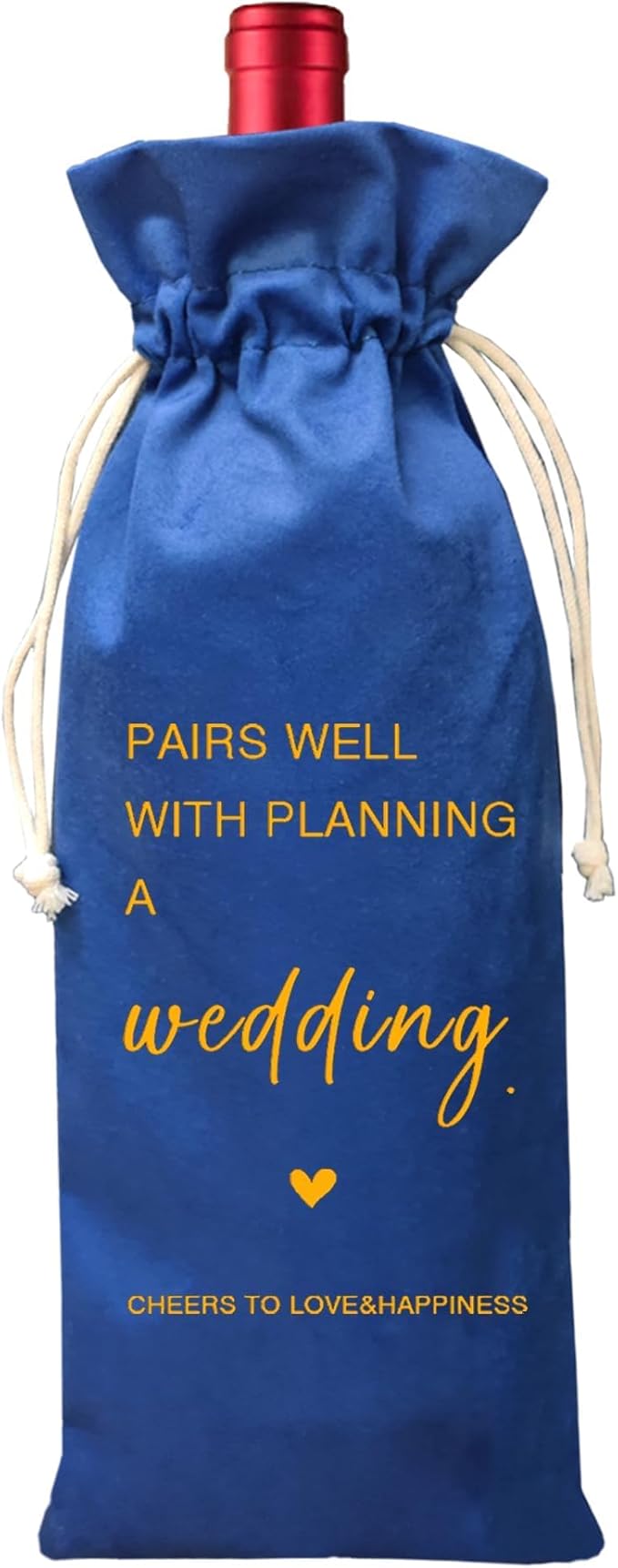 TBITON Wedding Gifts Engagement Gifts for Couple, Wine Bag Wedding Gift for Mr and Mrs, Engagement Gift for Her, Newlywed Gift, Pairs Well with A Planning Wedding(Wedding-Blue)