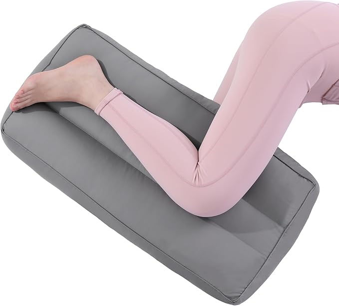 HOMBYS Knee Pillow for Side Sleepers,Down Alternative Between Leg Pillow for Sleeping,Under Knee Pillow for Sleeping on Back,Spine Alignment, Lower Back Pain Relief,Pregnancy Support,Dark Grey 3 inch