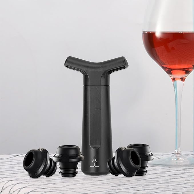 VinoSeal: Premium Wine Bottle Vacuum Seal & Reusable Stoppers Set by The Cellar Solution