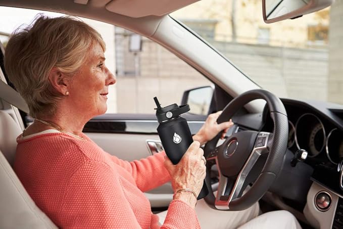 SENDESTAR Water Bottle 32oz,2 Lids(Straw lid),Wide Mouth Stainless Steel Vacuum Insulated Double Wall Keep Liquids Cold or Hot All Day,Sweat Proof Sport Design,Fit Car Cup Holder(White&Pink)