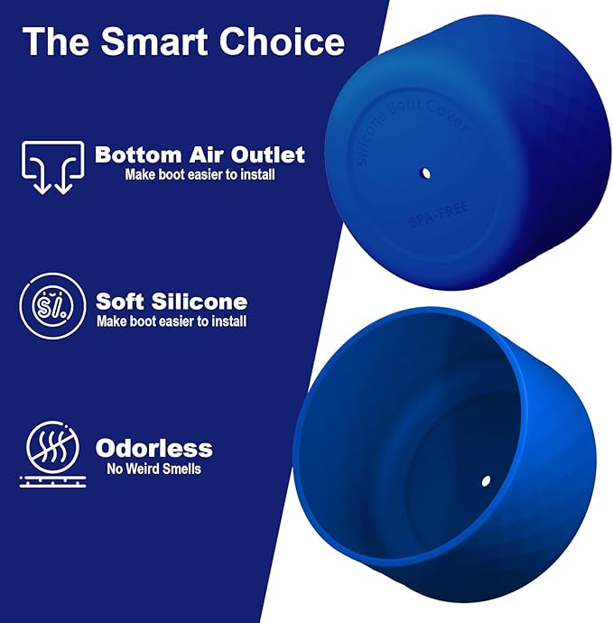 2PCS Silicone Water Bottle Boot for Owala 24oz 32oz 40oz, Anti-Slip Protective Sleeve Bottom Bumper Protector for FreeSip, Twist, and Flip Stainless Steel Water Bottles