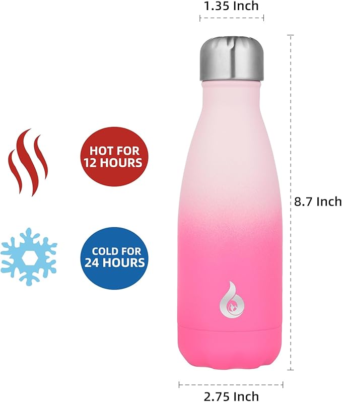BJPKPK 12oz Water Bottles Stainless Steel Insulated Water Bottle Keep Cold And Hot Dishwasher Safe,Cherry Blossom