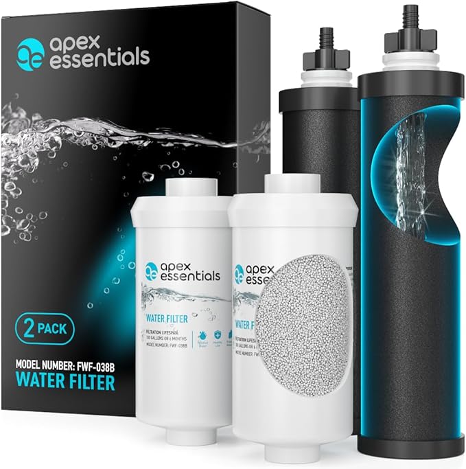 Set of 2 Apex Essentials BB9-2 + PF-2, Compatible with y Gravityy Filter System, Combo Pack (2pcs BB9-2 + 2pcs PF-2)