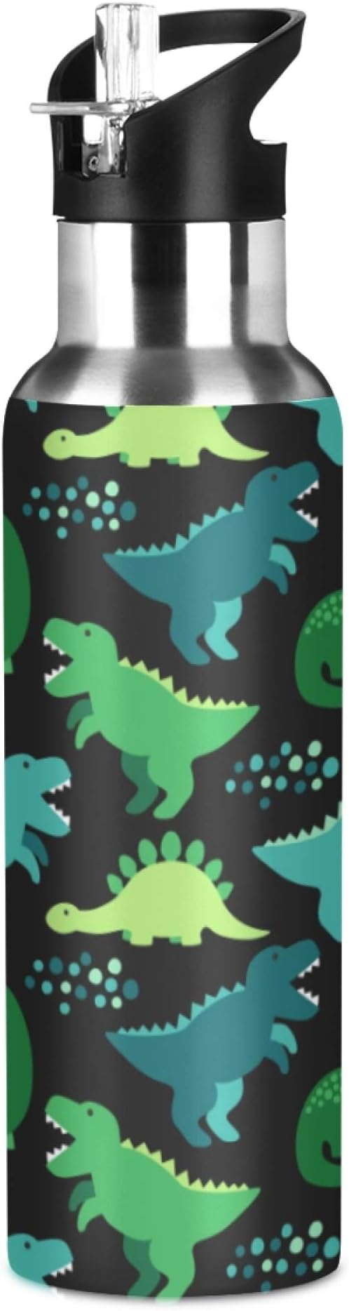 MNSRUU Insulated Water Bottle with Straw, Rainbow and Unicorns Stainless Steel Flasks for Sports Cycling Hiking School