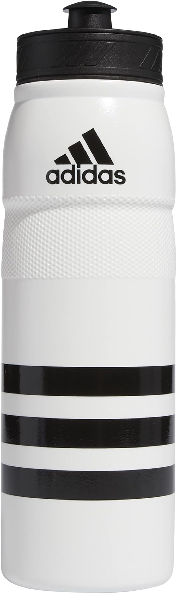 adidas 750 ML (28 oz) Stadium Refillable Plastic Sport Water Bottle, White/Black, One Size