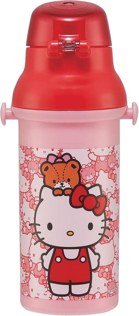 Skater Hello Kitty Plastic Water Bottle with Strap 16.23oz -Friends