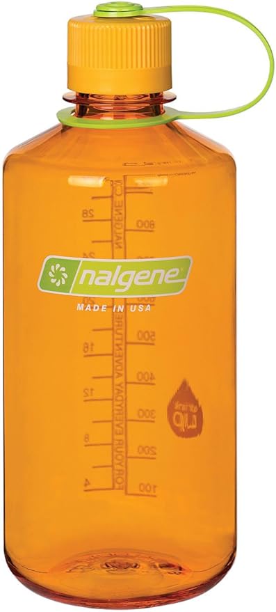 Nalgene Tritan Narrow Mouth BPA-Free Water Bottle, Clementine, 32 oz