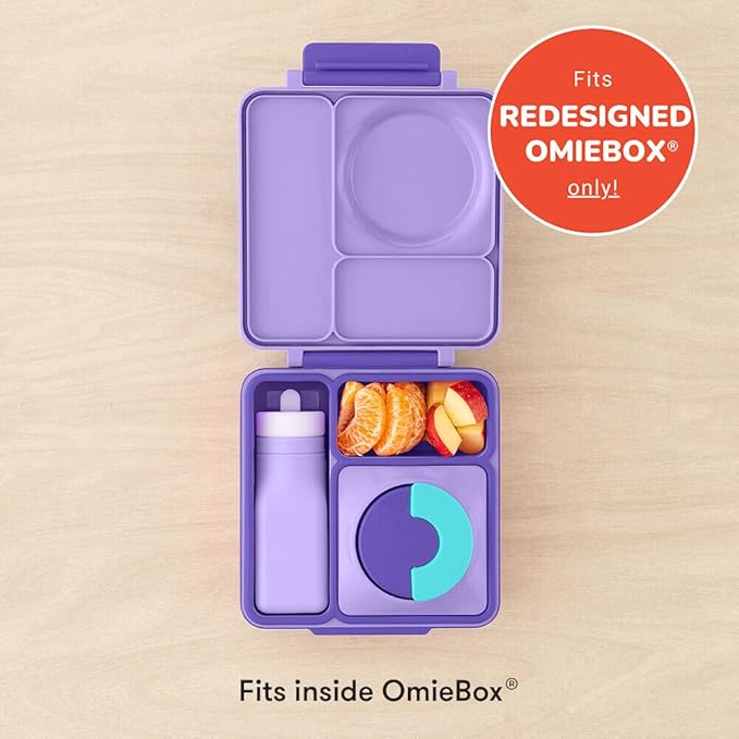 OmieBox Reusable Silicone Water Bottle - 8.7 oz, Straw Top, BPA-Free & Phthalate-Free, Leak-Proof (Purple)