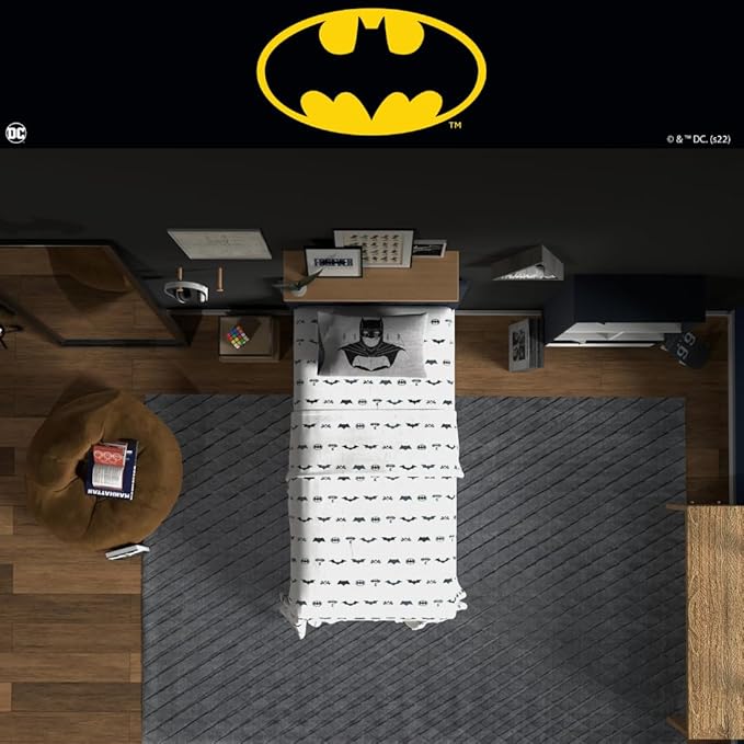 Franco Collectibles Batman Bedding Super Soft Microfiber Twin Sheet Set, College Dorm Essentials, (Officially Licensed Product)