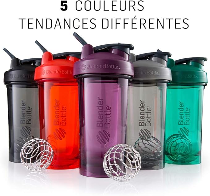 BlenderBottle Shaker Bottle Pro Series Perfect for Protein Shakes and Pre Workout, 24-Ounce, Black