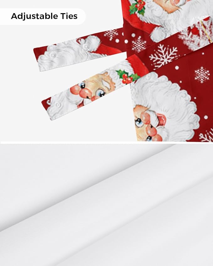 Red Christmas Blackout Tie Up Valance Curtains for Kitchen Windows Santa Claus Merry Christmas Tree Window Toppers Balloon Shades for Living Room/Bathroom/Bedroom,1 Panel, 54" X 18", Winter Snowflake