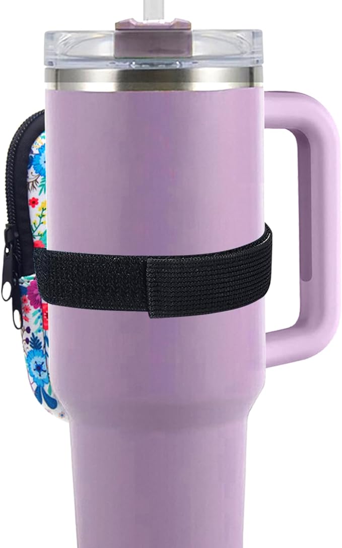 Water Bottle Pouch For Stanley Quencher Adventure 40oz 30oz Tumbler & Stanley IceFlow 20oz, Versatile Tumbler Pouch with Zipper, Gym Accessories For Women, for Keys, Wallet, Earphone, Cards, Compact