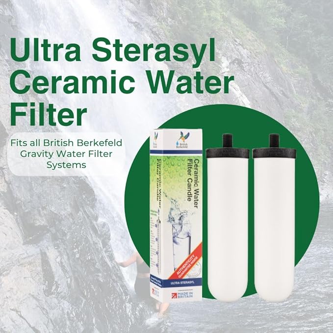 British Berkefeld Doulton ¦ W9121226 ¦ 7" Ultra Sterasyl ¦ Authentic Gravity Drinking Water Ceramic Replacement Candle Element Filter ¦ 8674 ¦ White ¦ Removes Heavy Metals (2 pack)
